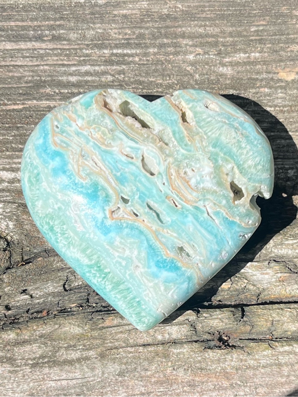 Blue Aragonite Heart